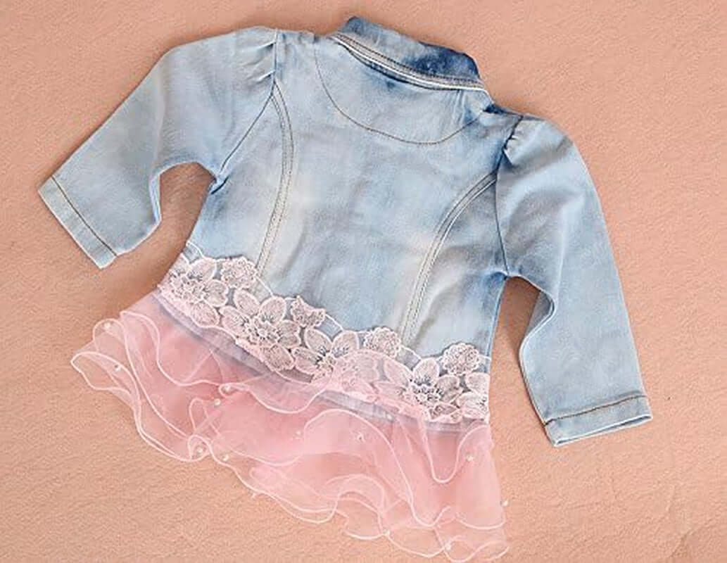 Baby Girls Denim Clothing Sets 3 Pieces Sets T Shirt Denim Jacket and Jeans